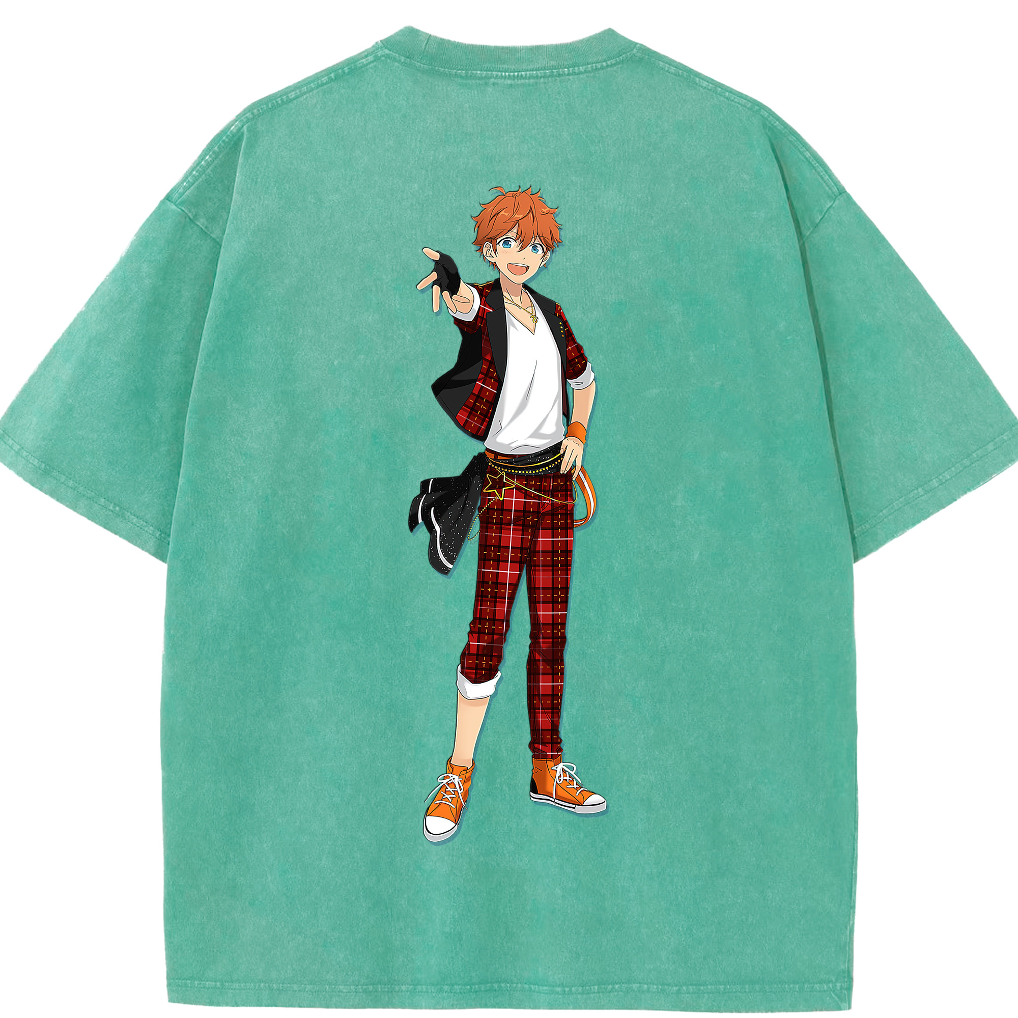（画像用） あんさんぶるスターズ! Ensemble Stars 綿100% ヴィンテージ風 半袖Tシャツ（背面プリント）